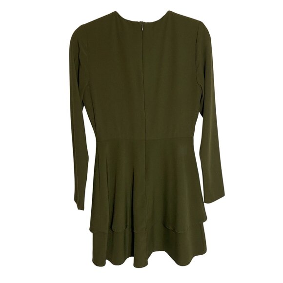 Hutch Cami Mini Dress Long Sleeves Green Tiered-sz 4 - Picture 10 of 10